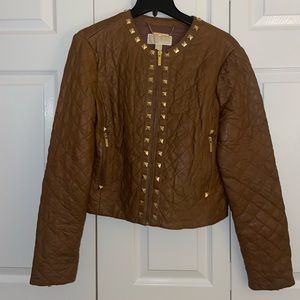 NWT Brown Michael Kors Leather Style Jacket